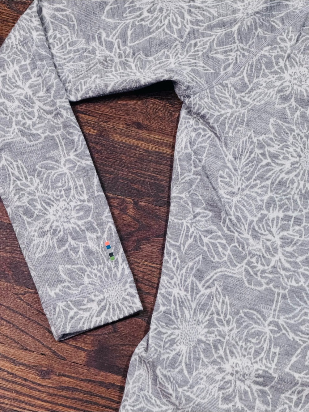 Smartwool Gray Floral Half-Zip Pullover - Picture 5 of 6